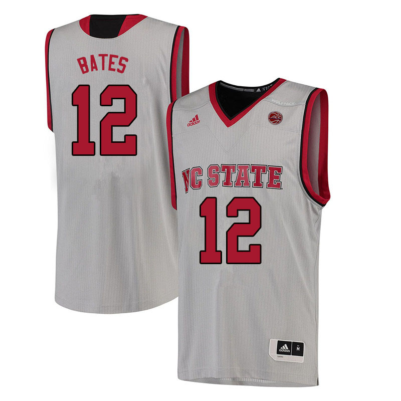 Men #12 Manny Bates NC State Wolfpack College Basketball Jerseys Sale-White
